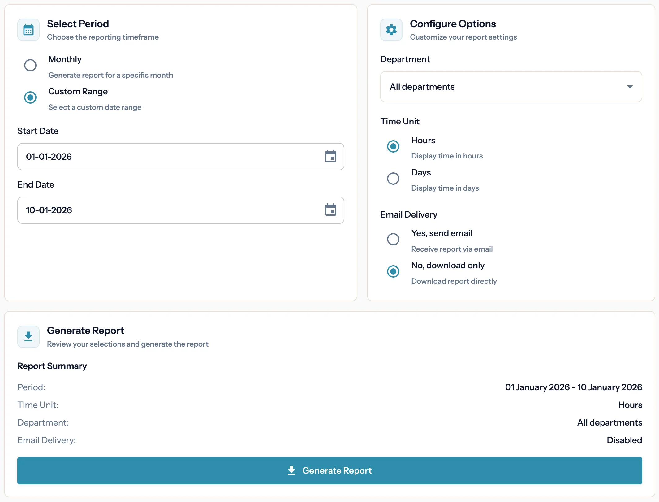 Reports and solutions in a few clicks illustration